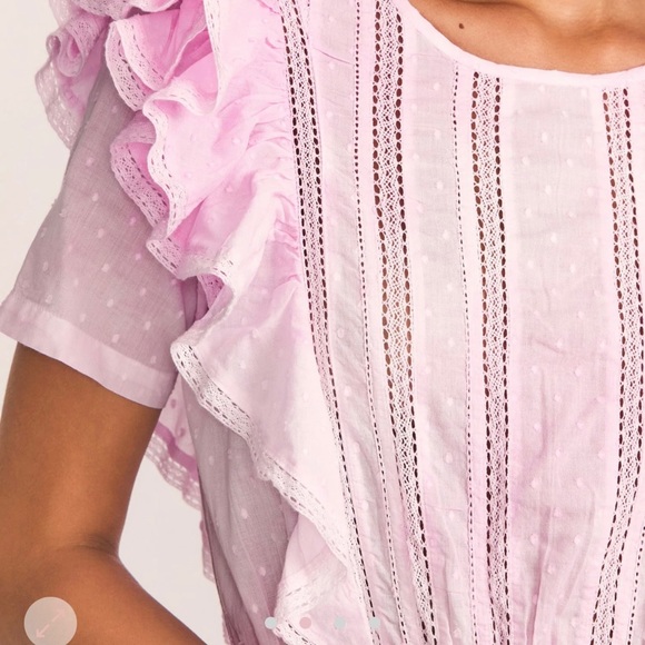 BLACK Love Shack Fancy Mini Ruffle Dress size medium - Picture 4 of 5